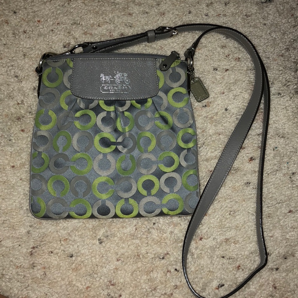 Green & Silver Coach Purse